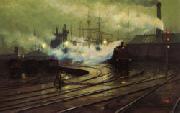 Lionel Walden The Docks at Cardiff USA oil painting artist